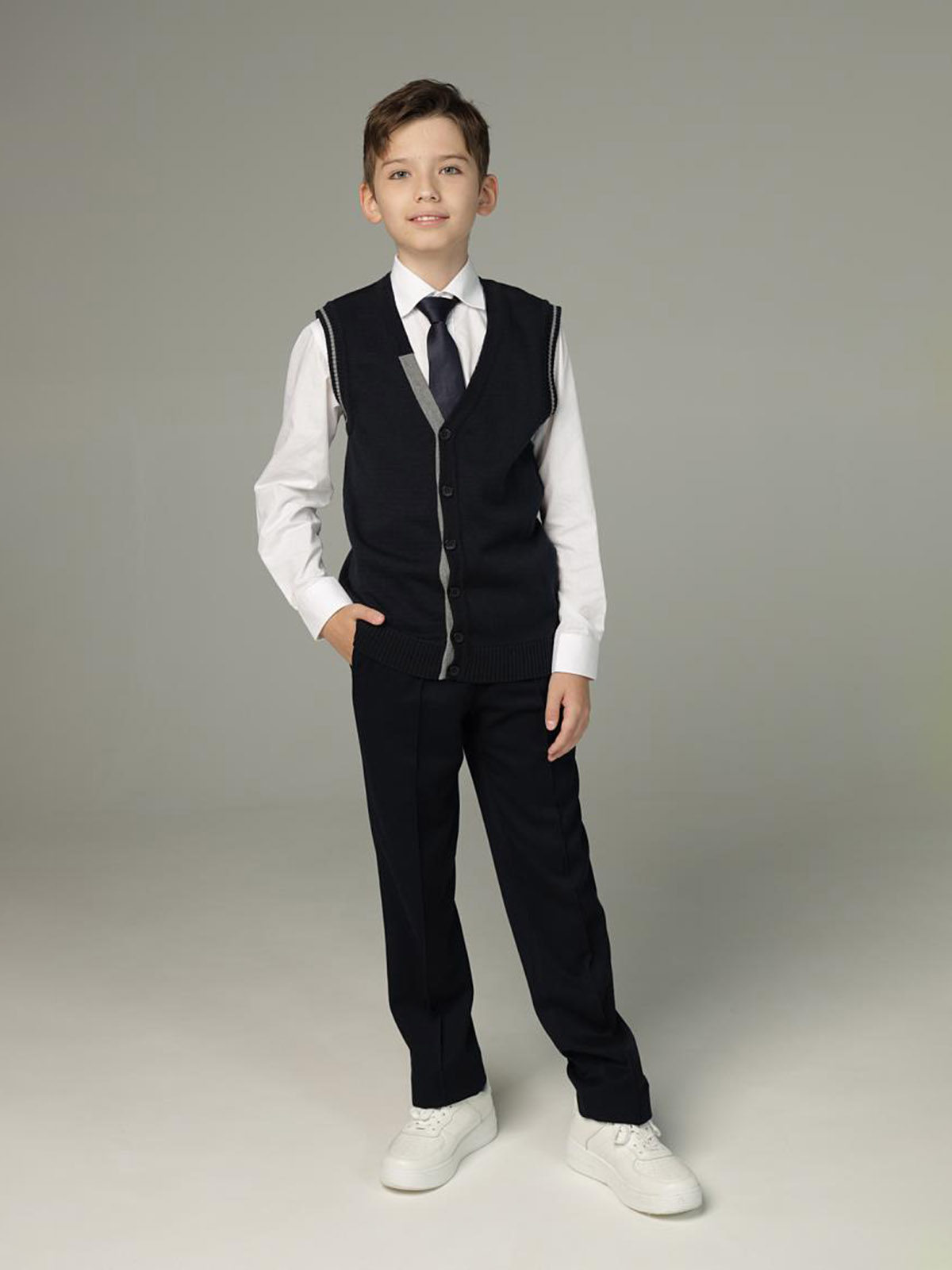 Вязаный жилет для мальчика Генри (ШФ-528/1)