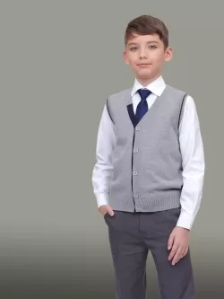 Вязаный жилет для мальчика Генри (ШФ-528)